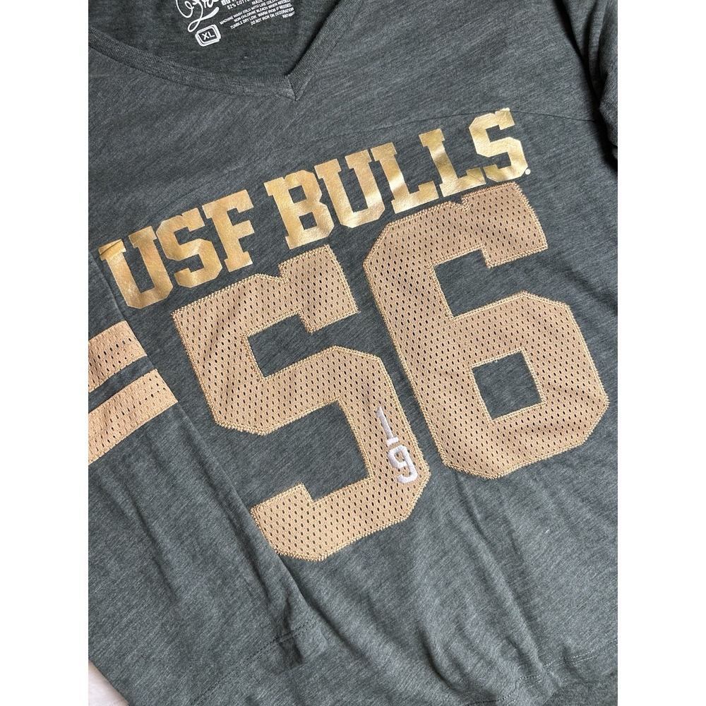 USF South Florida Bulls College Football 3/4 Sleeve Tee T-Shirt Women's XL
